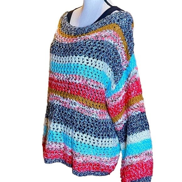 Bibi Striped Knit Crochet Slouchy Easy Fit Grannycore Boho
Sweater Small - Picture 2 of 6